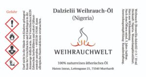 Dalzielii Weihrauch Öl Nigeria Label