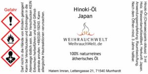Hinoki-Flaschenlabel