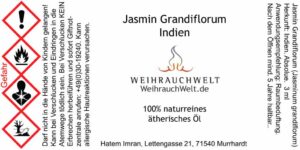 Jasmin-Grandiflorum-Flaschenlabel