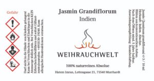 Jasmin Grandiflorum Indien aus Indien Aetherisches Oel Label