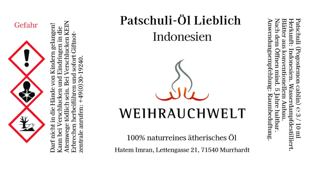 Label Patschuli Lieblich