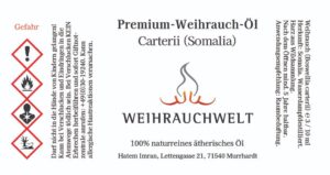 Premium Weirauch Öl Carterii Somalia Label