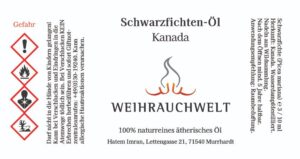 Schwarzfichte aus Kanada Aetherisches Oel Label