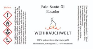 Palo Santo Öl Ecuador Label