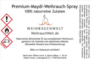 Weihrauch-Spray-Maydi-Label