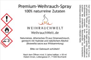 Weihrauch-Spray-Oman-Label