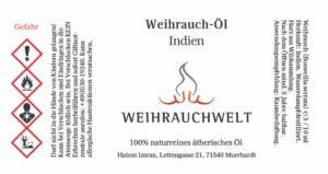 Weihrauch Öl Serrata Indien Label