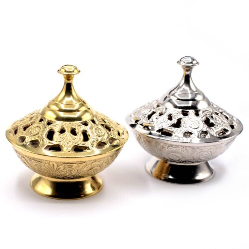 Luxus-Räucherschalen in Gold oder Silber mit Sieb und Deckel