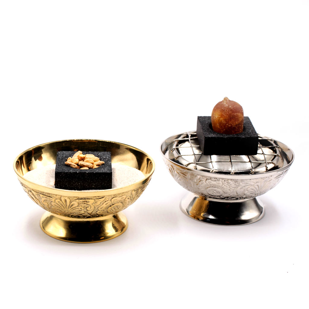 Luxus-Räucherschalen in Gold oder Silber mit Sieb und Deckel – Bild 2